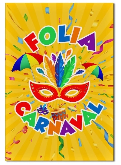Capa Painel Retangular - Bloquinho Carnaval - jlfestaemcasa