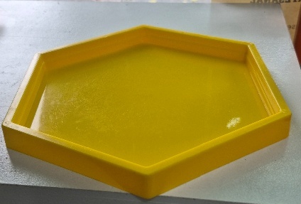 Bandeja Sextavada Amarela Baixa - Plástico - jlfestaemcasa