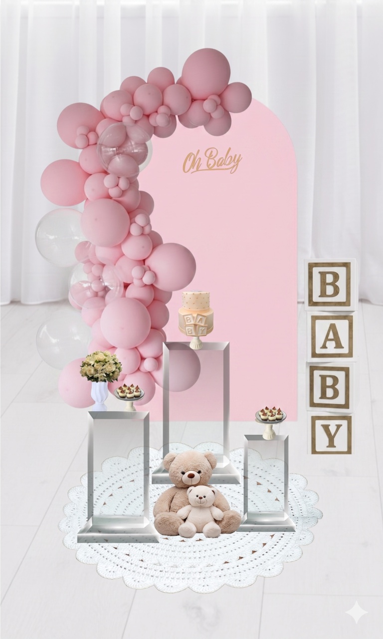Decoração - Chá de Bebê Menina - jlfestaemcasa