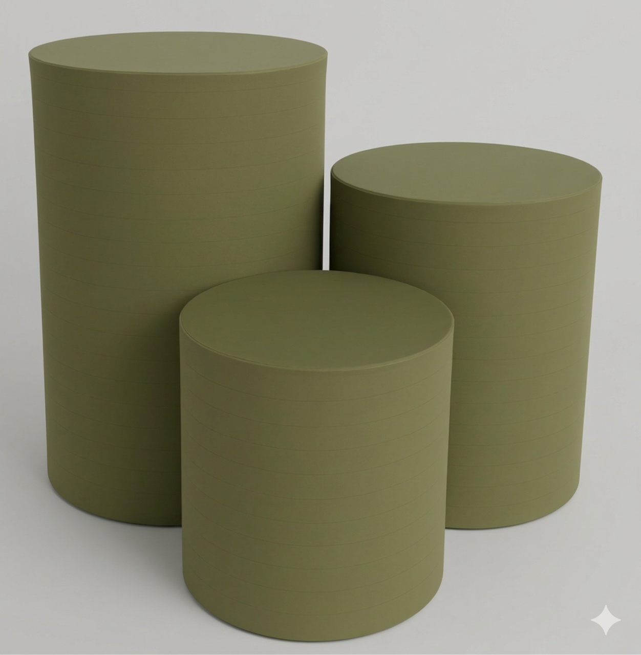 Capas Trio de Cilindro - Verde Oliva - jlfestaemcasa