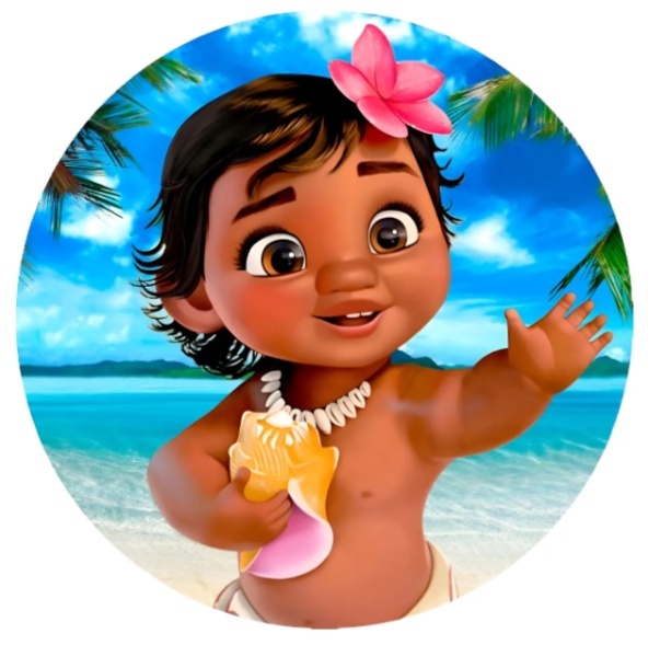 Capa Painel Redondo - Moana Baby - jlfestaemcasa