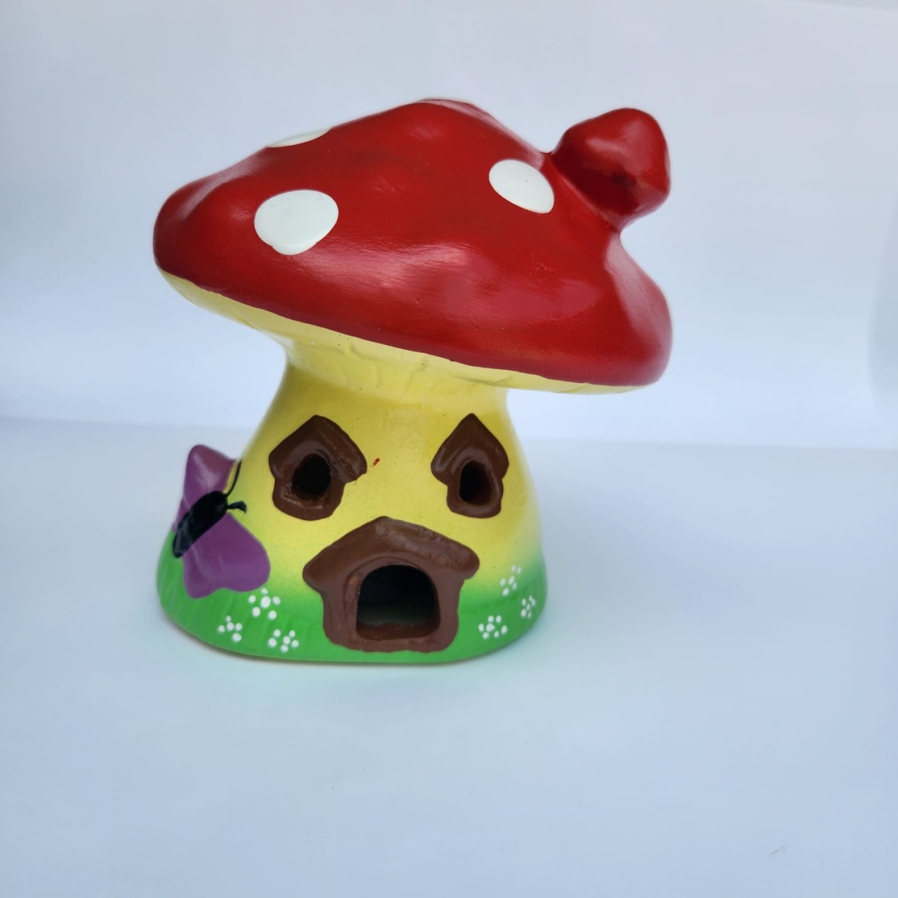 Casinha de Cogumelo - Ceramica - jlfestaemcasa