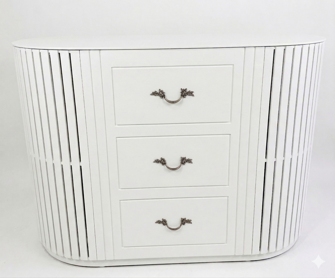 Mesa / Cômoda Ripada Branca - jlfestaemcasa