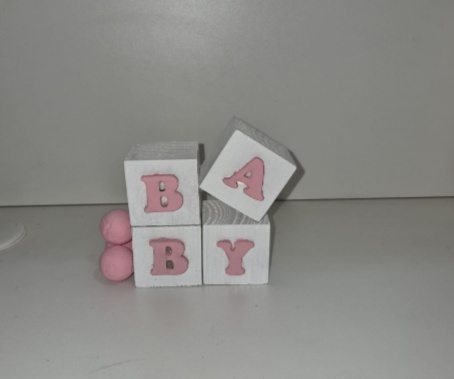 Cubo Baby de Mesa - Rosa - jlfestaemcasa