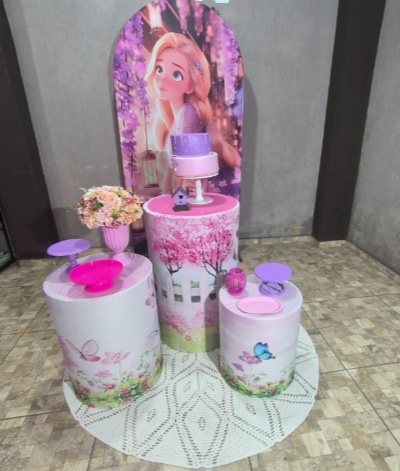 Kit Pegue E Monte Prata - Rapunzel - jlfestaemcasa