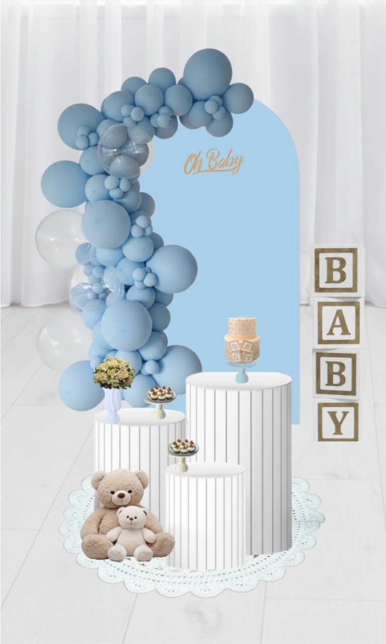 Kit Pegue E Monte - Chá de Bebe - Menino - jlfestaemcasa
