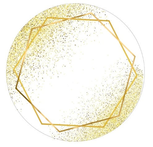 Capa Painel Redondo - Branco E Dourado - jlfestaemcasa