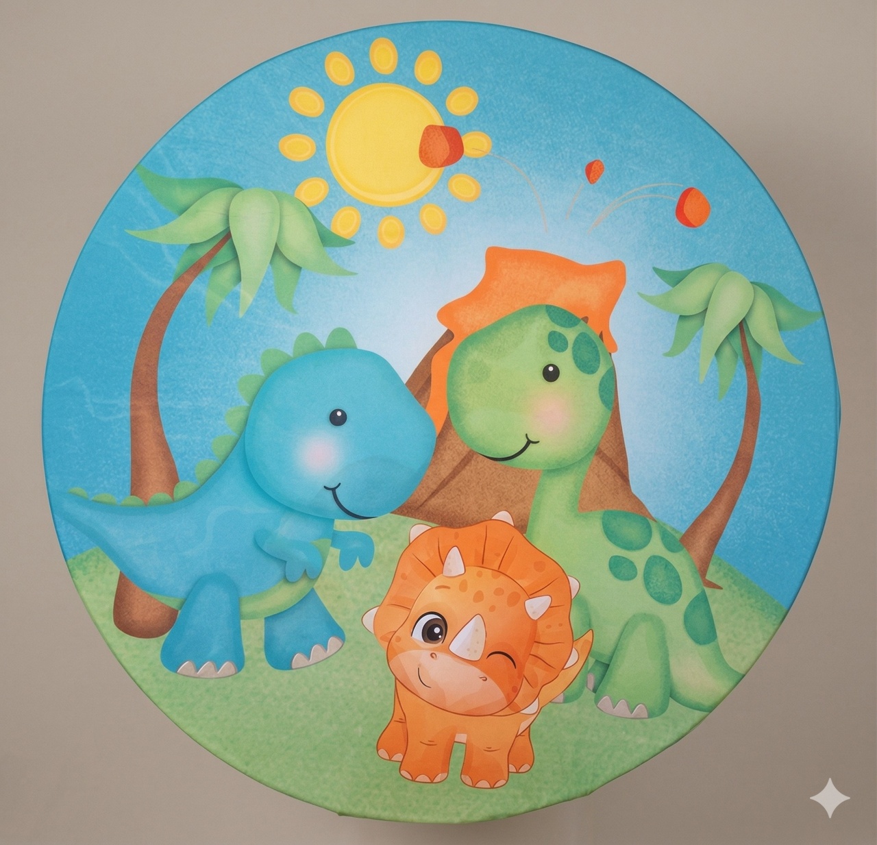 Capa Painel Redondo - Dino Baby - jlfestaemcasa
