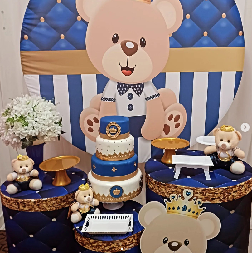Chá Bebe Ursinho Azul - jlfestaemcasa