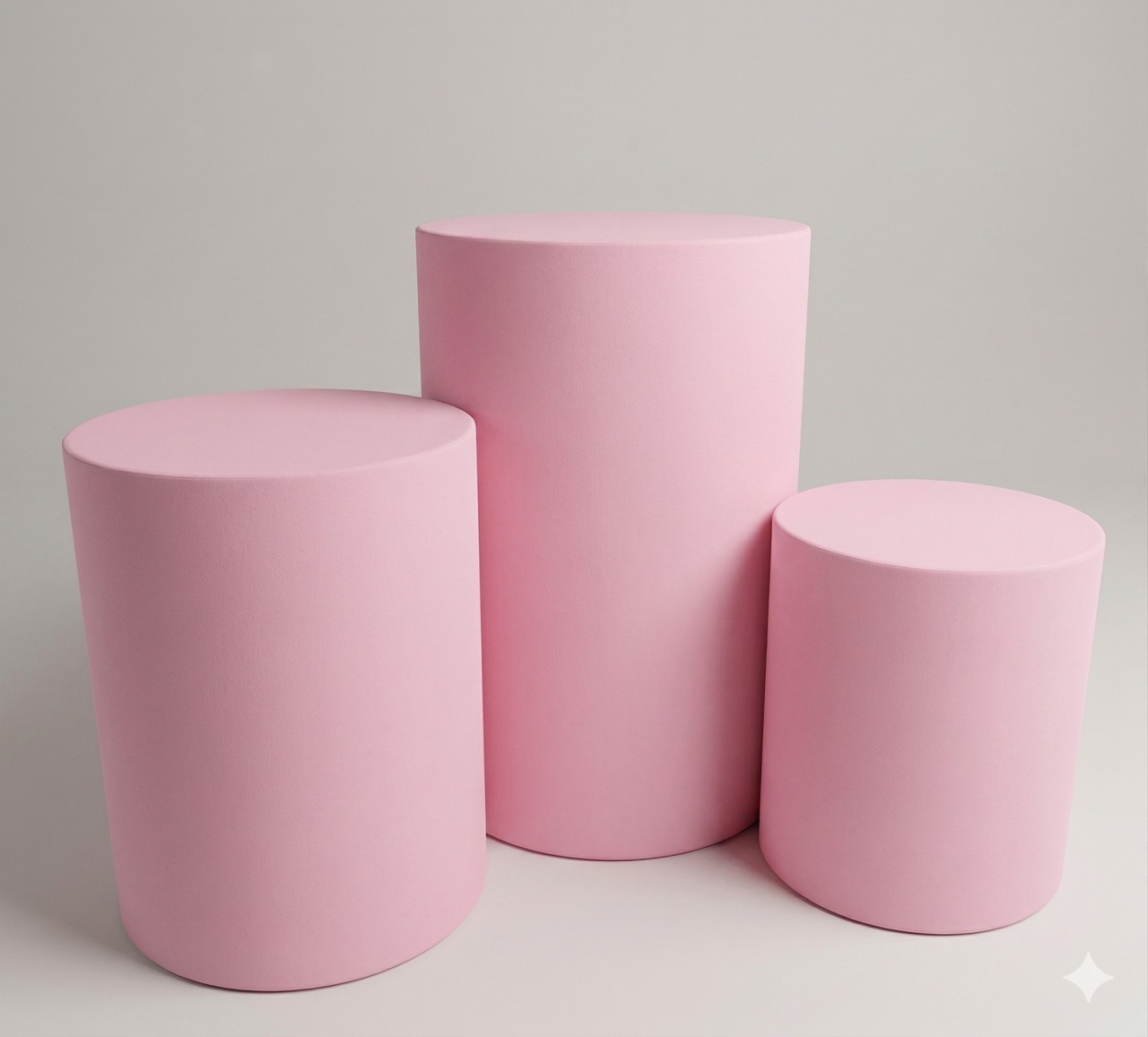 Capas Trio de Cilindro - Rosa Bebê - jlfestaemcasa