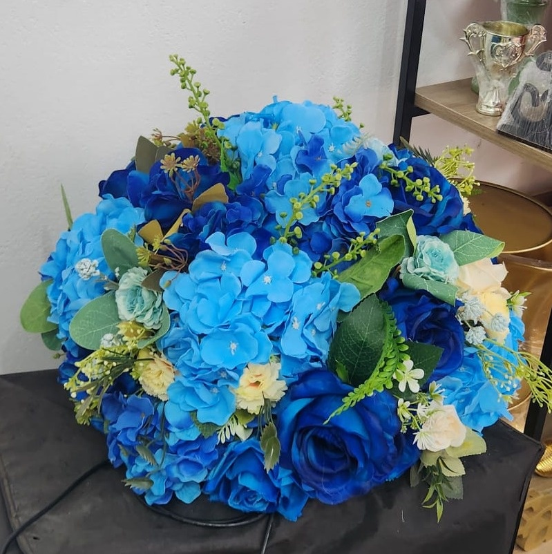Arranjo Flor G - Azul - jlfestaemcasa