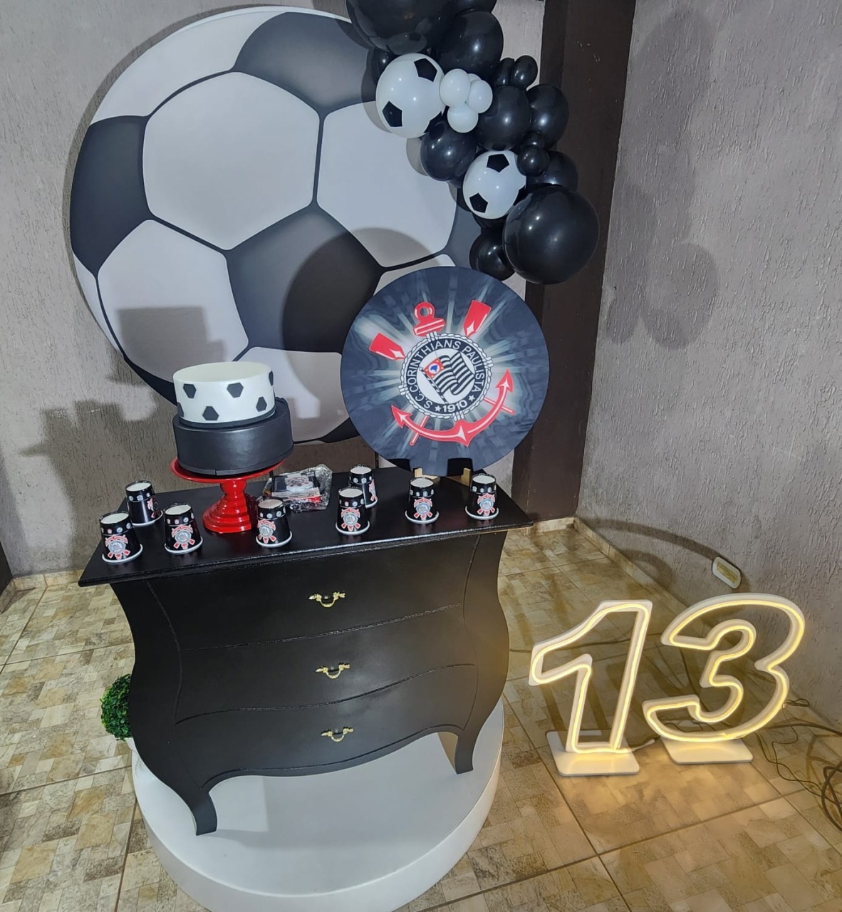 Decoração - Futebol Corinthians - jlfestaemcasa