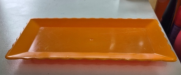 Bandeja Retangular Laranja Baixa - Plástico - jlfestaemcasa