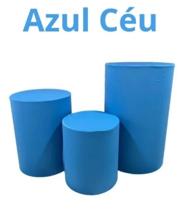 Capas Trio de Cilindro - Azul Céu - jlfestaemcasa