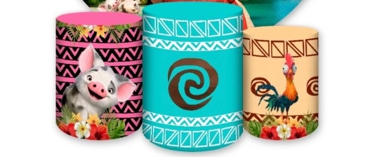 Capas Trio de Cilindro - Moana - jlfestaemcasa