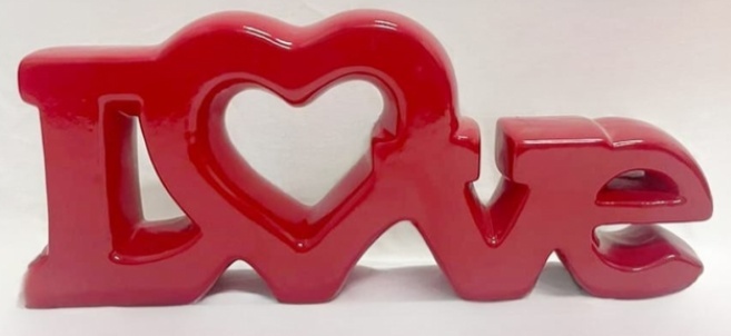 Love Vermelho - Cerâmica - jlfestaemcasa