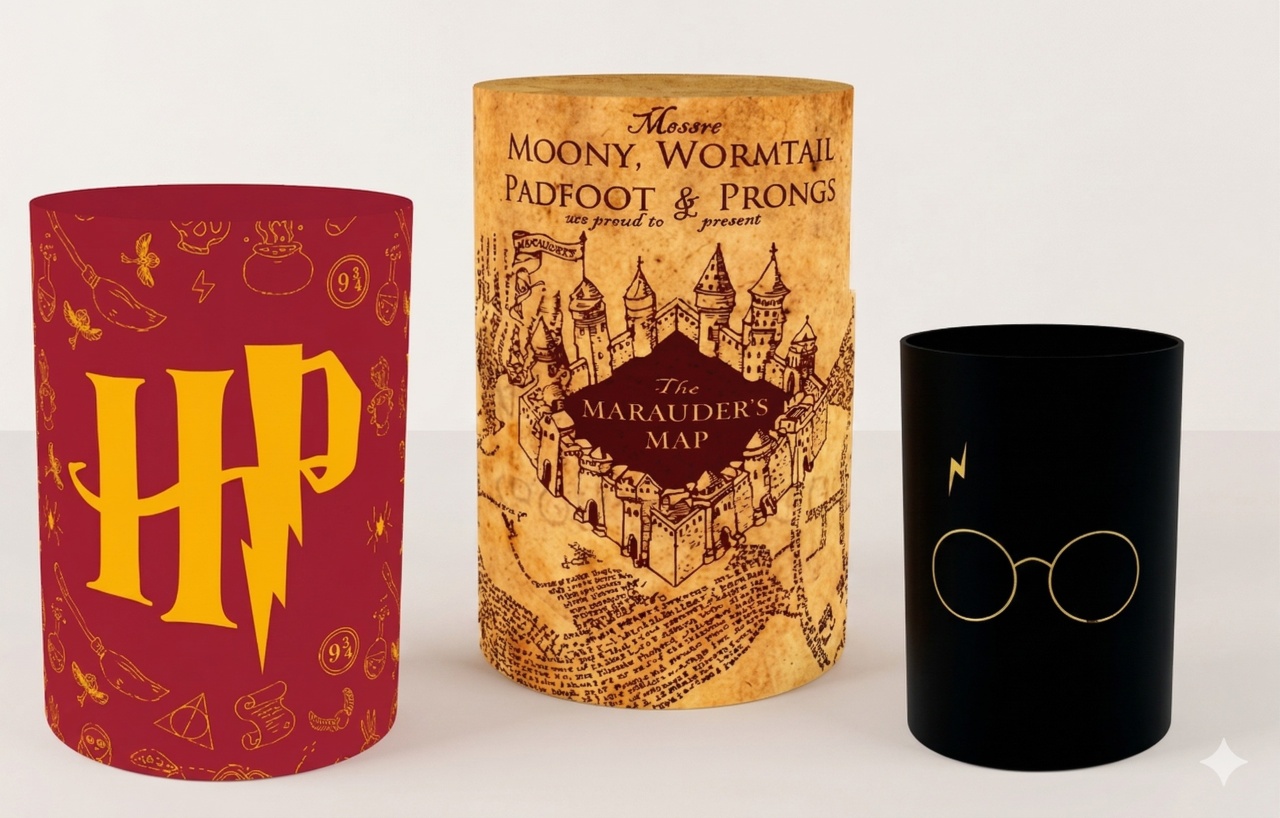 Capas Trio de Cilindro - Harry Potter - jlfestaemcasa
