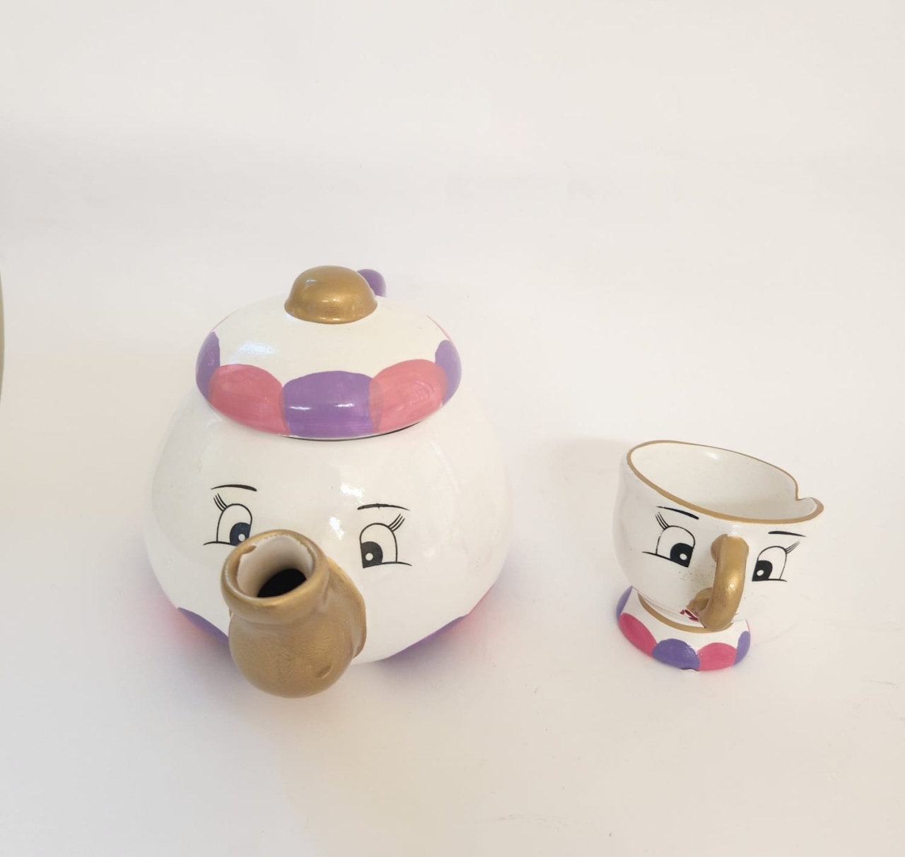 Chaleira E Xicara da Bela E A Fera - Ceramica - jlfestaemcasa
