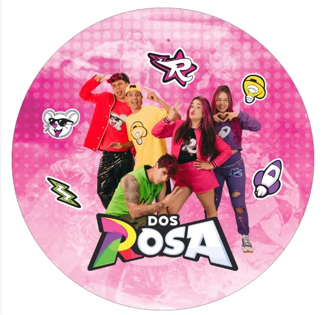 Capa Painel Redondo - Os Rosa Emily Vick - jlfestaemcasa