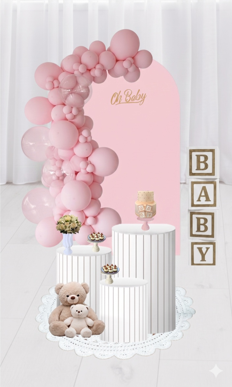 Kit Pegue E Monte - Chá de Bebe - Menina - jlfestaemcasa