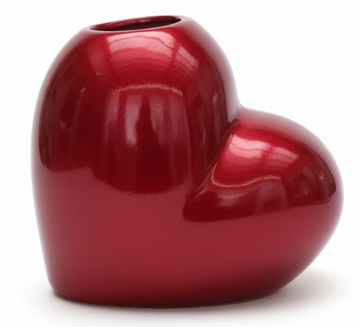 Coração de Porcelana Vermelho G - THAYSE DECORA 