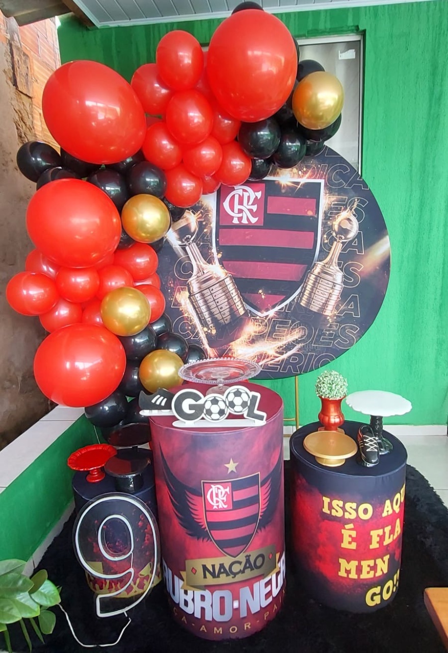 Painel Redondo Flamengo Com Lateral - THAYSE DECORA 