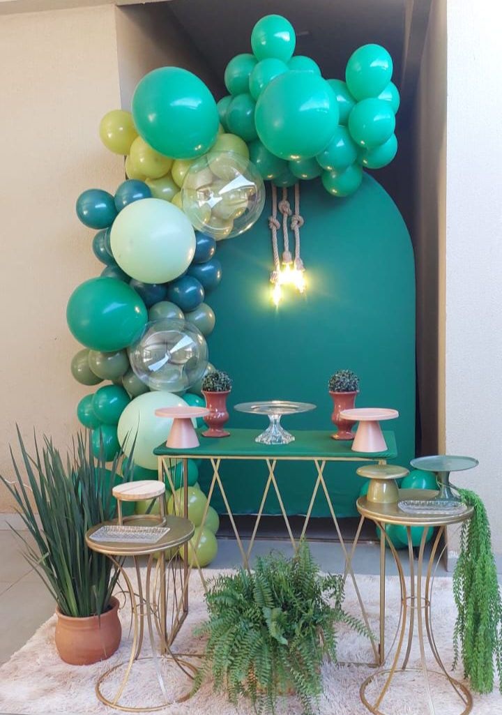 Painel Verde Com Lateral - THAYSE DECORA 