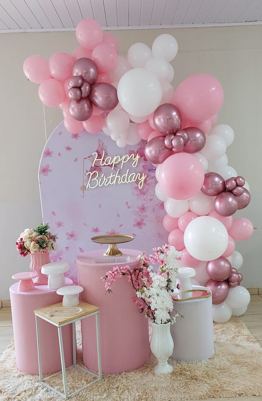 Painel Florido Com Lateral - THAYSE DECORA 