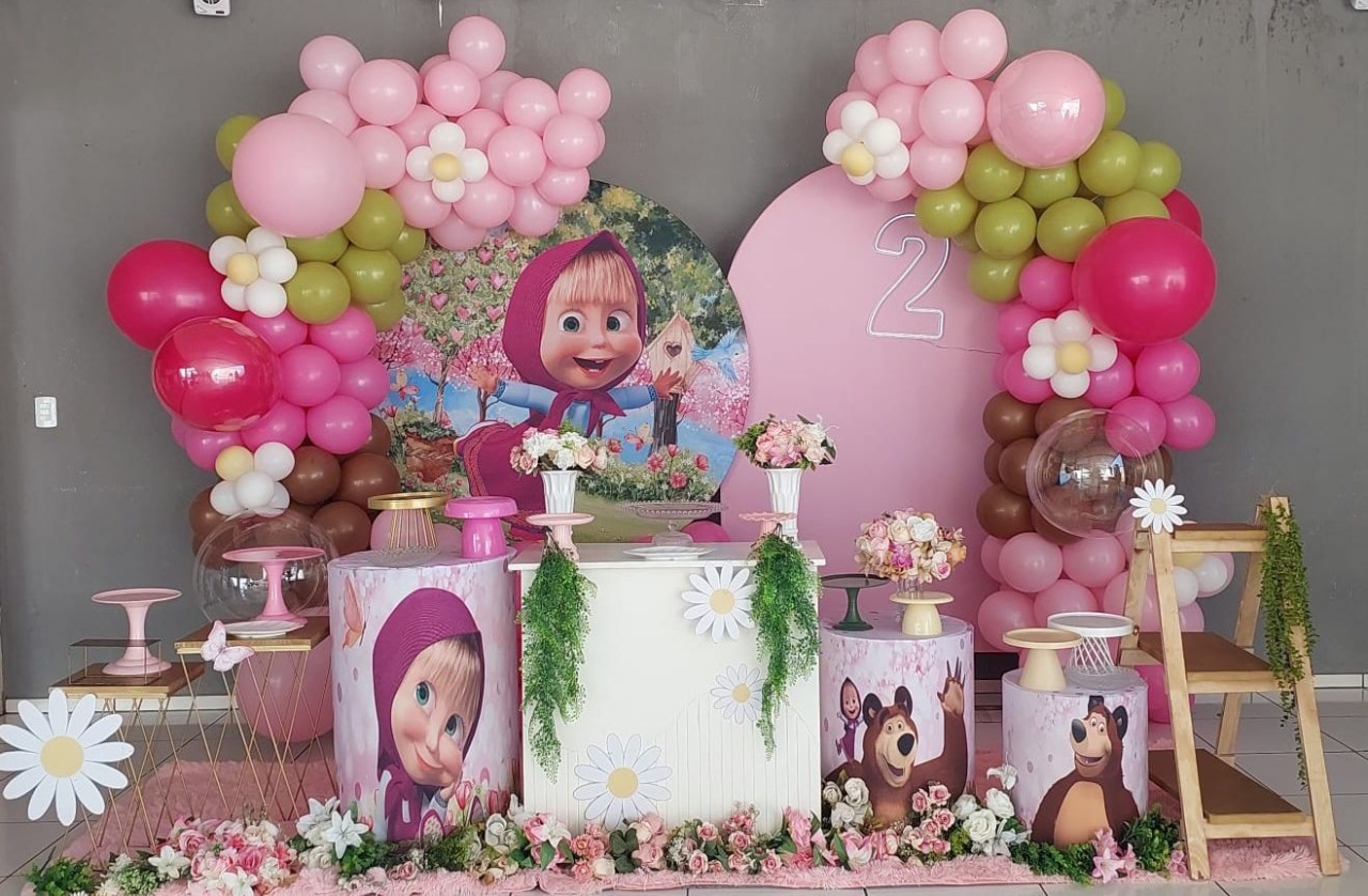 Painel Redondo Masha/ Painel Picolé Rosé - THAYSE DECORA 