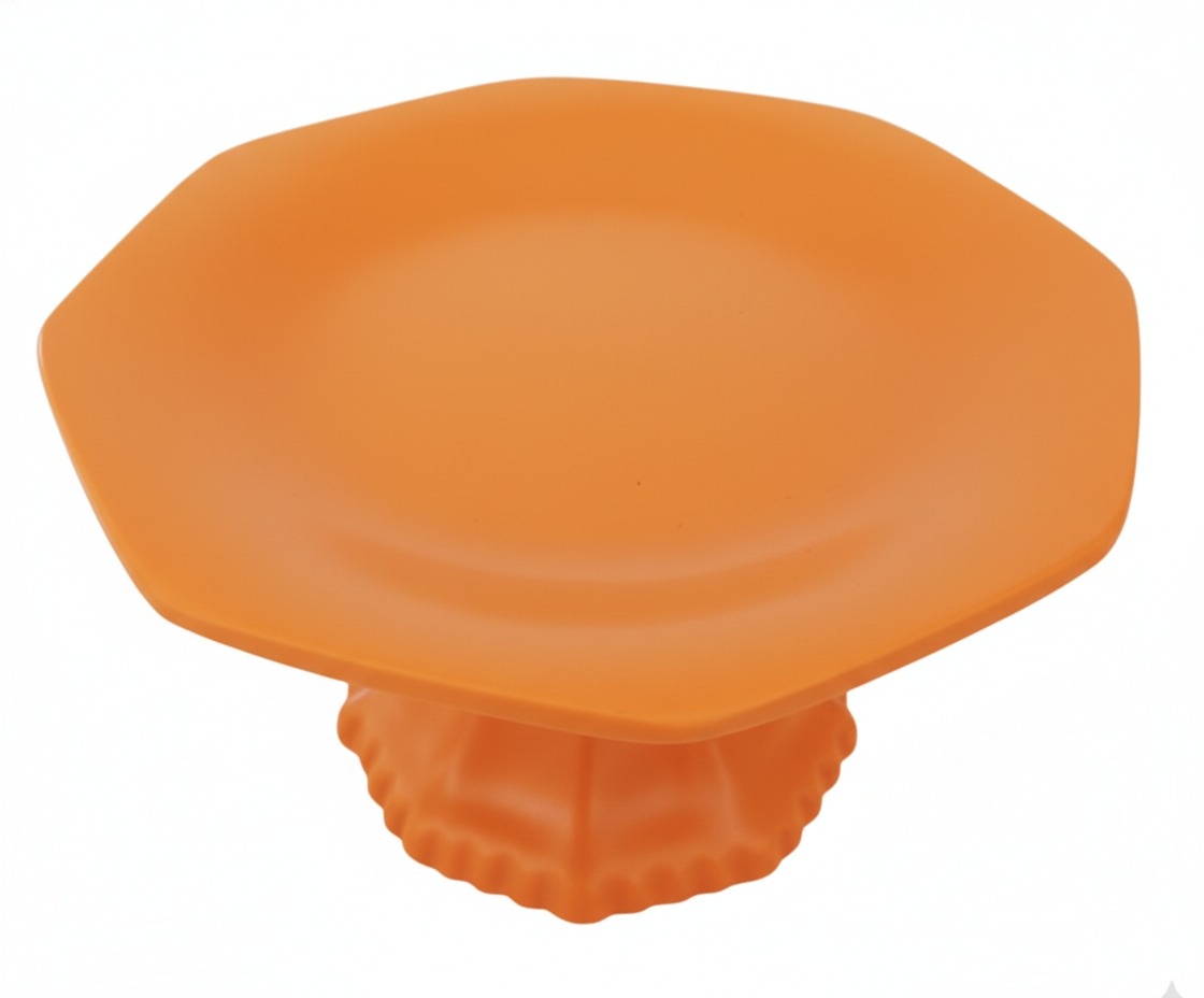 Bandeja Oitavada Laranja Neon  - THAYSE DECORA 