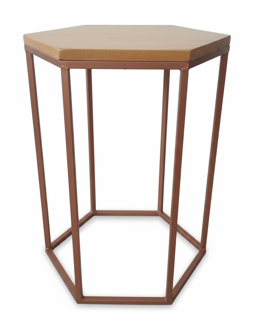 Mesa Sextavada Rosê (P)  - THAYSE DECORA 