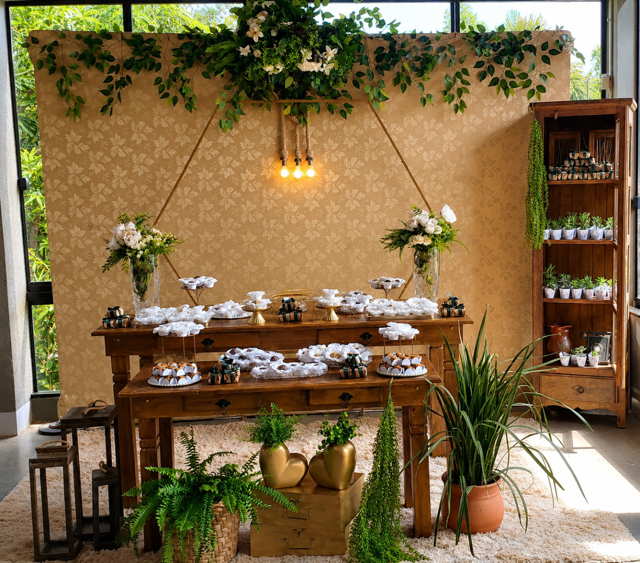 Mesas Com Estrutura Ao Fundo - THAYSE DECORA 