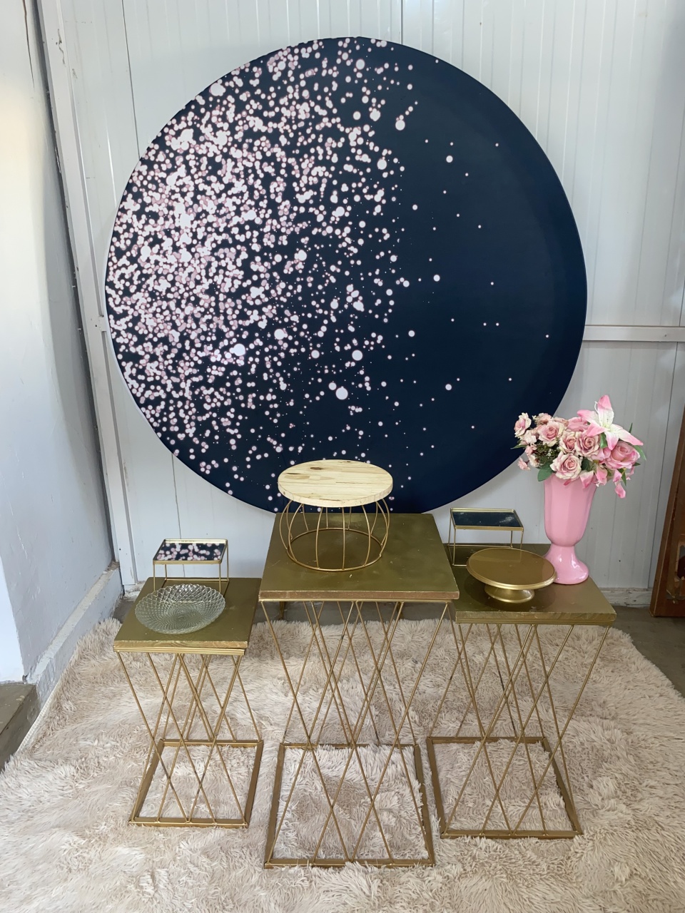 Preto Com Rosa Glitter - THAYSE DECORA 