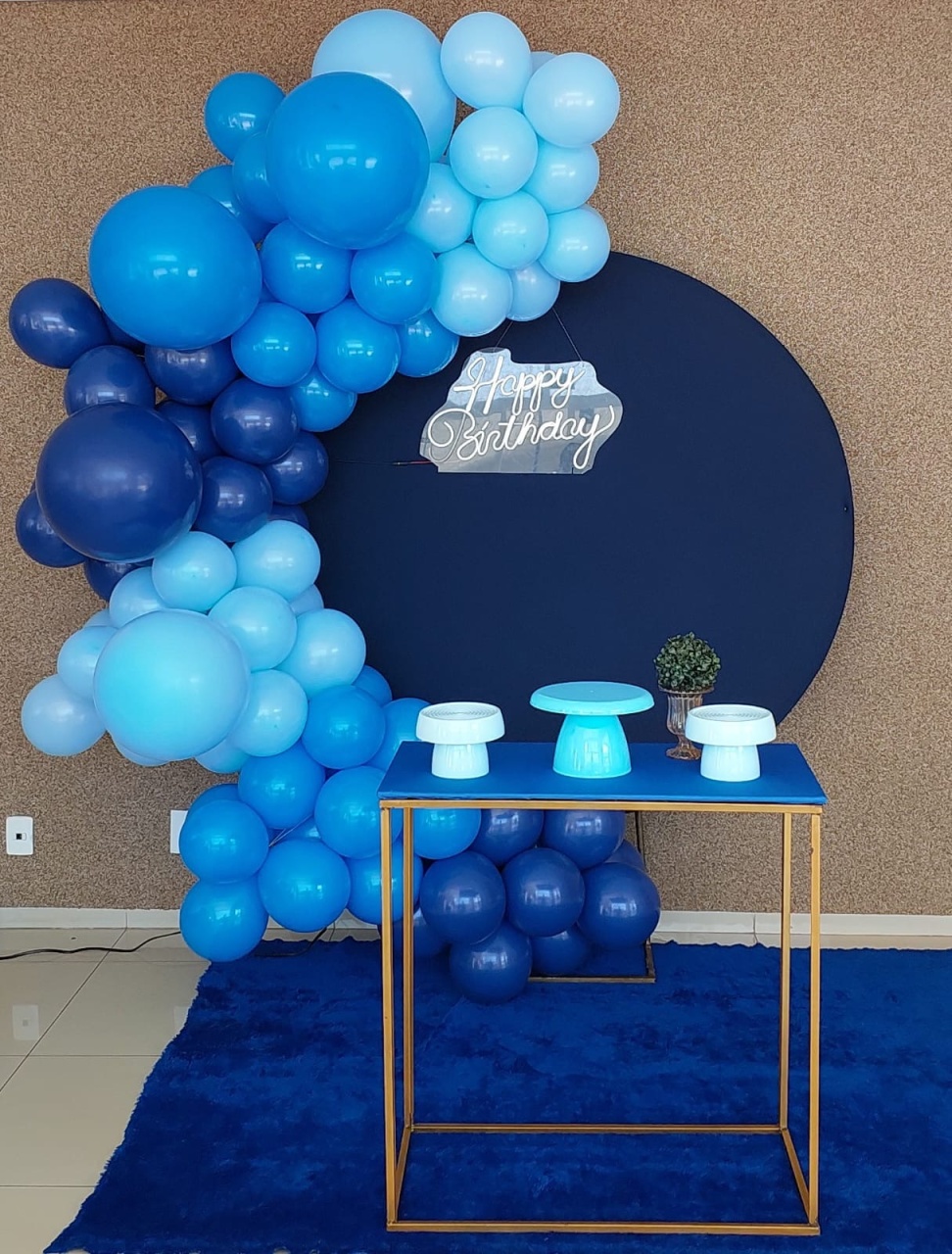 Painel Redondo Oceano Com Lateral  - THAYSE DECORA 