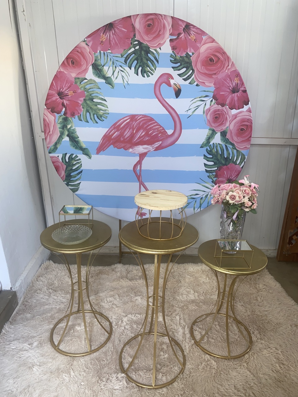 Painel Florido Com Garça  - THAYSE DECORA 