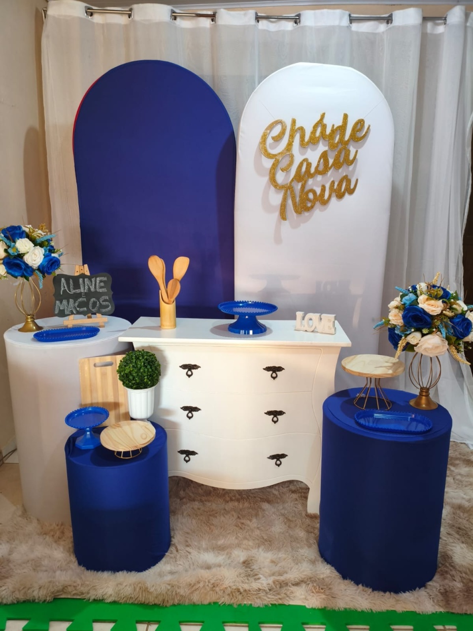 Chá de Casa Nova  Azul Com Branco  - Tais de Vargas cardoso 