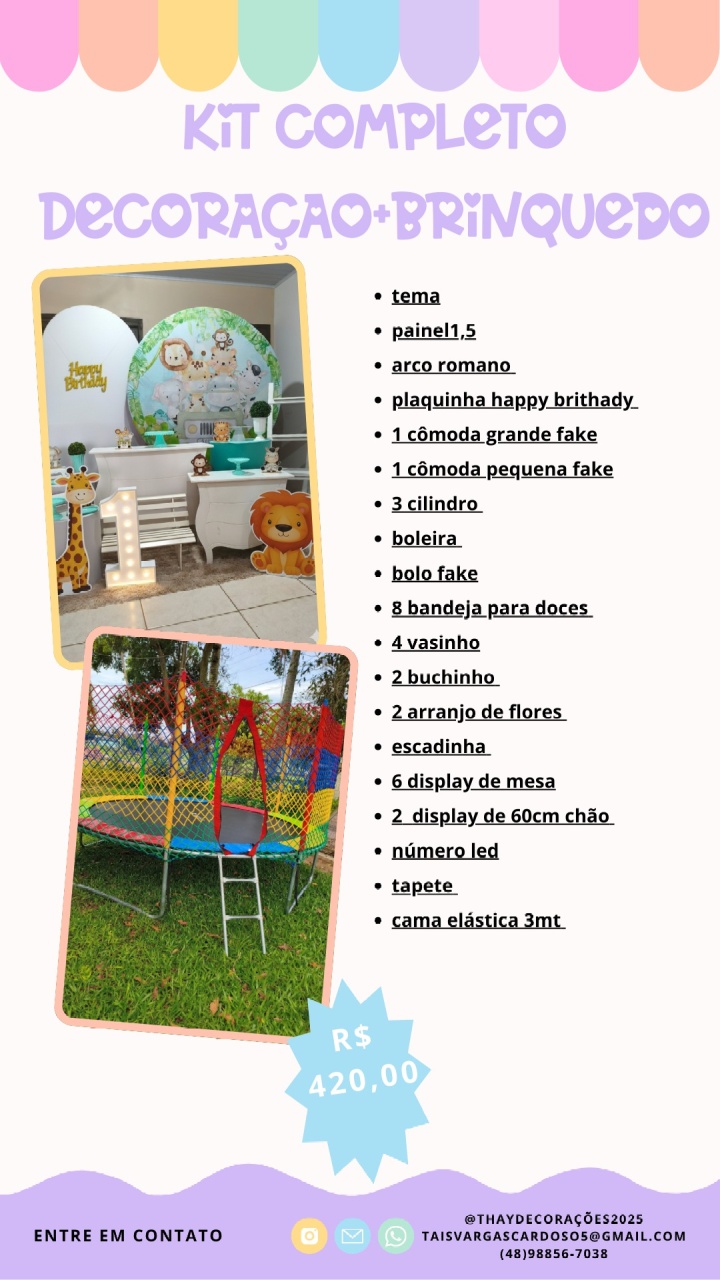 Kit Diamante + Cama Elástica  - Tais de Vargas cardoso 