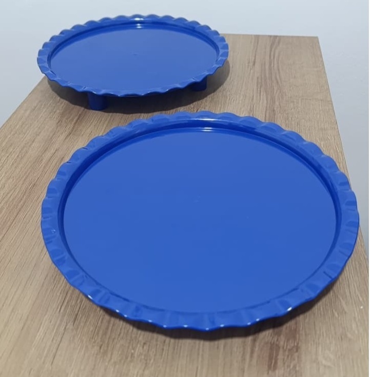 Kit 2 Tabuleiros (Azul Escuro 23 Cm) - Sonho Montado