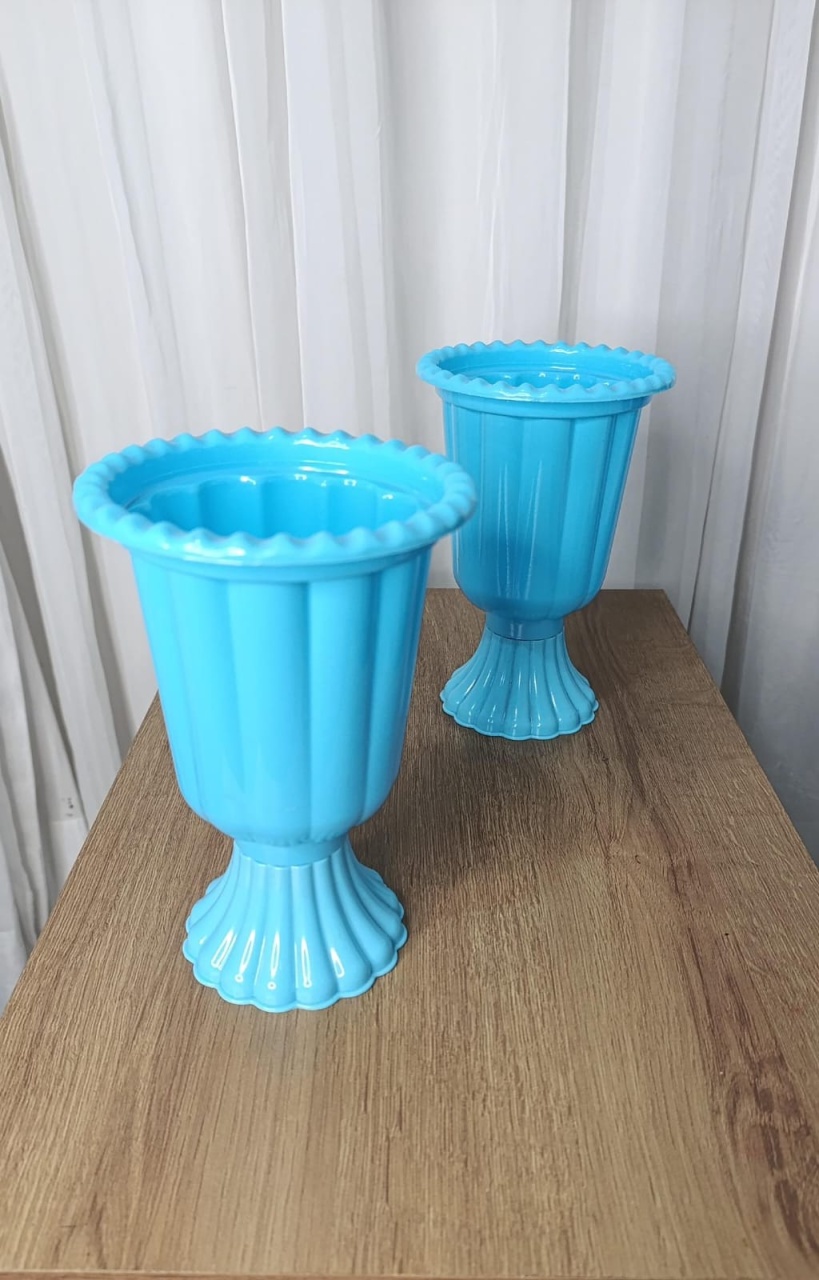 Kit 2 Vasos Gregos Azul Bebê - Sonho Montado