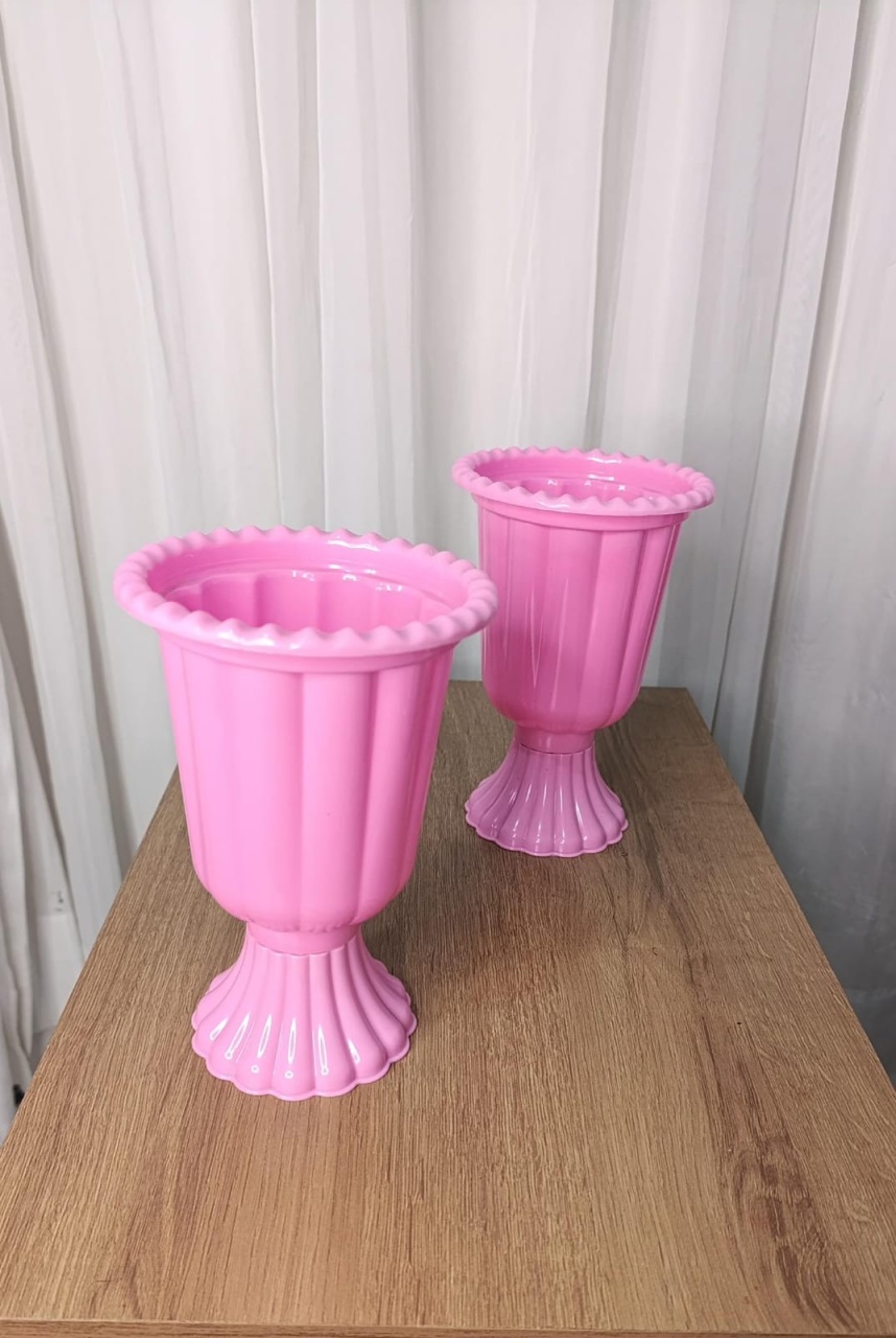 Kit 2 Vasos Gregos Rosa Bebê - Sonho Montado