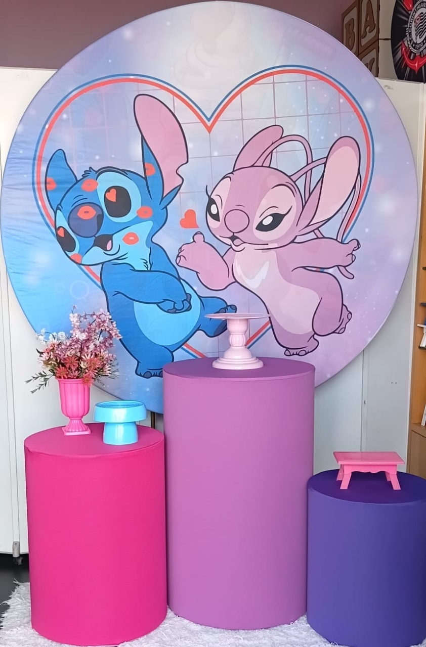 Kit Basico - Stitch E Angel - PEGUE E MONTE - ALEGRIA CORES