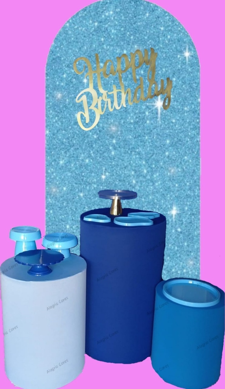Kit Prata - Romano Azul Glitter - PEGUE E MONTE - ALEGRIA CORES