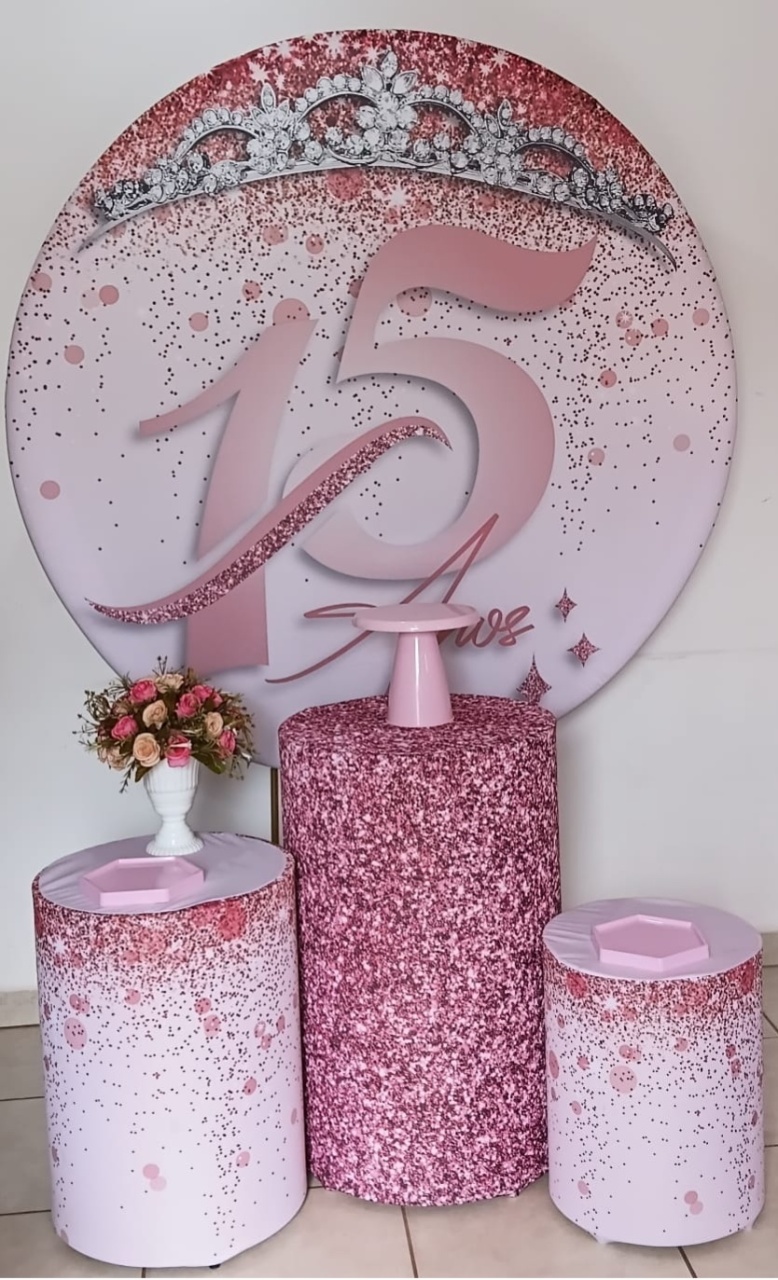 Kit Basico 15 Anos Rose - PEGUE E MONTE - ALEGRIA CORES