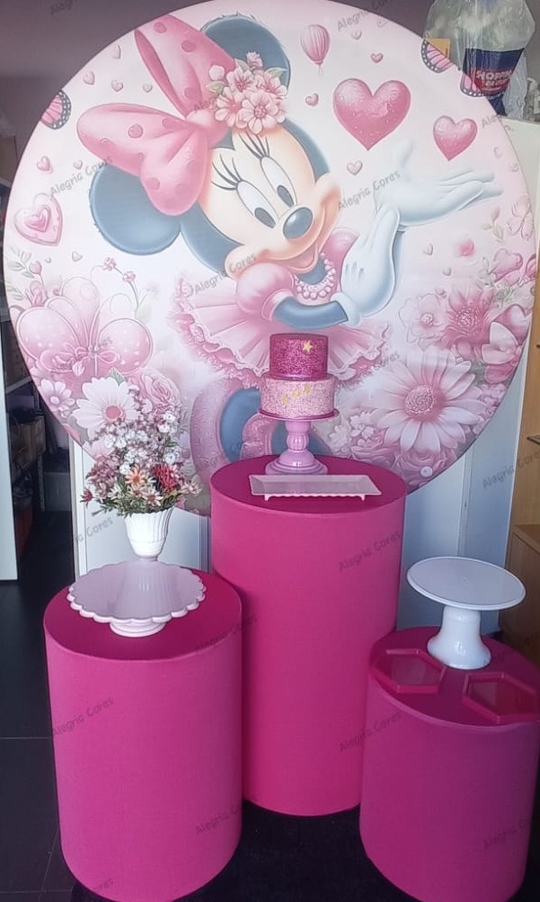 Kit Prata - Minnie Rosa - PEGUE E MONTE - ALEGRIA CORES