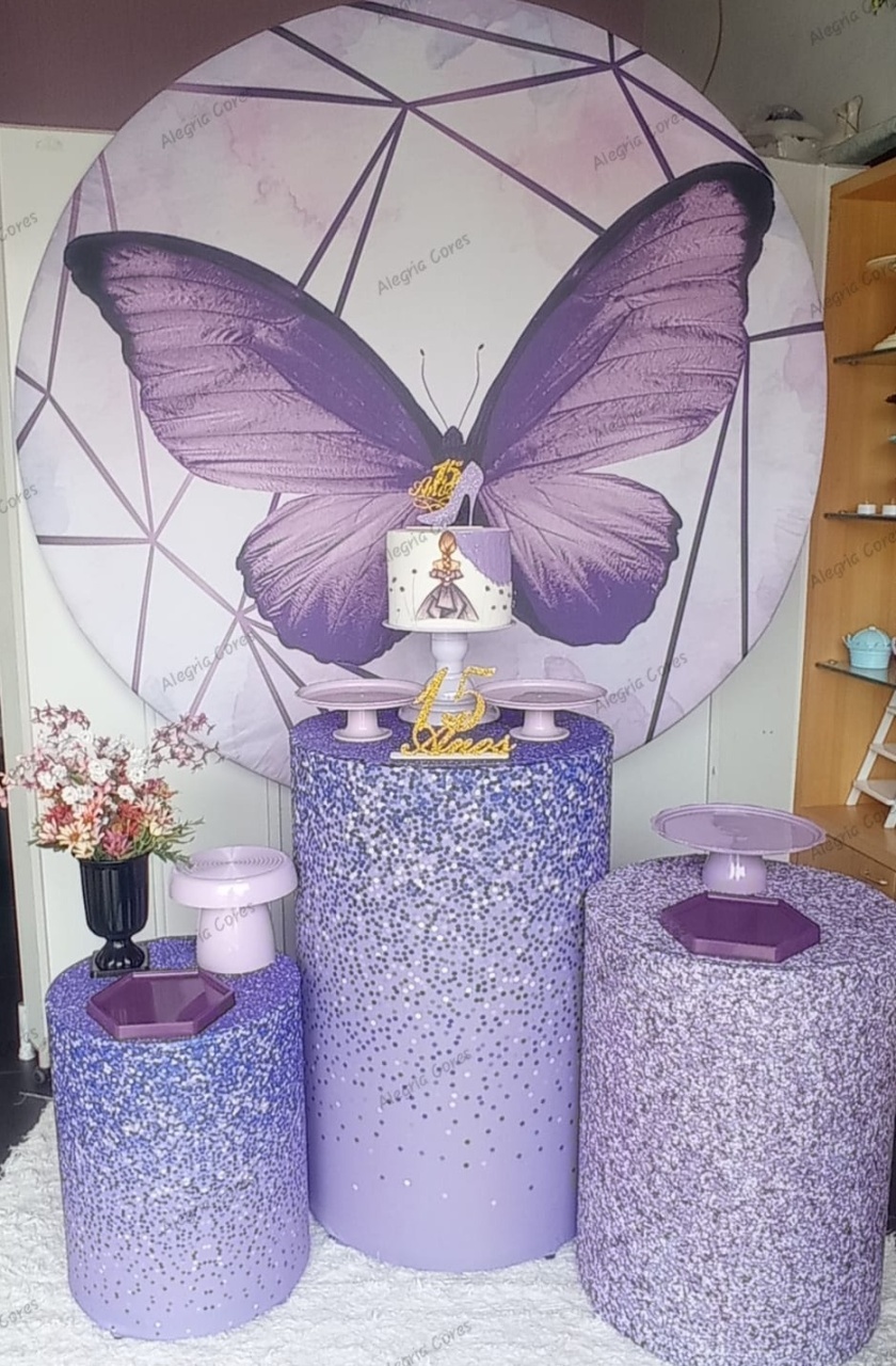 Kit Prata - Borboleta Lilás - PEGUE E MONTE - ALEGRIA CORES