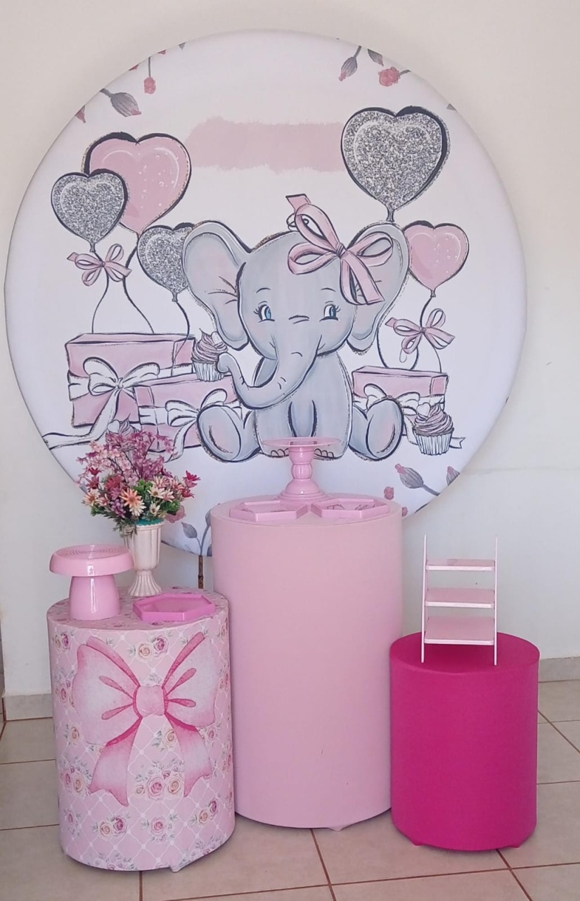 Kit Prata Elefantinho Rosa - PEGUE E MONTE - ALEGRIA CORES