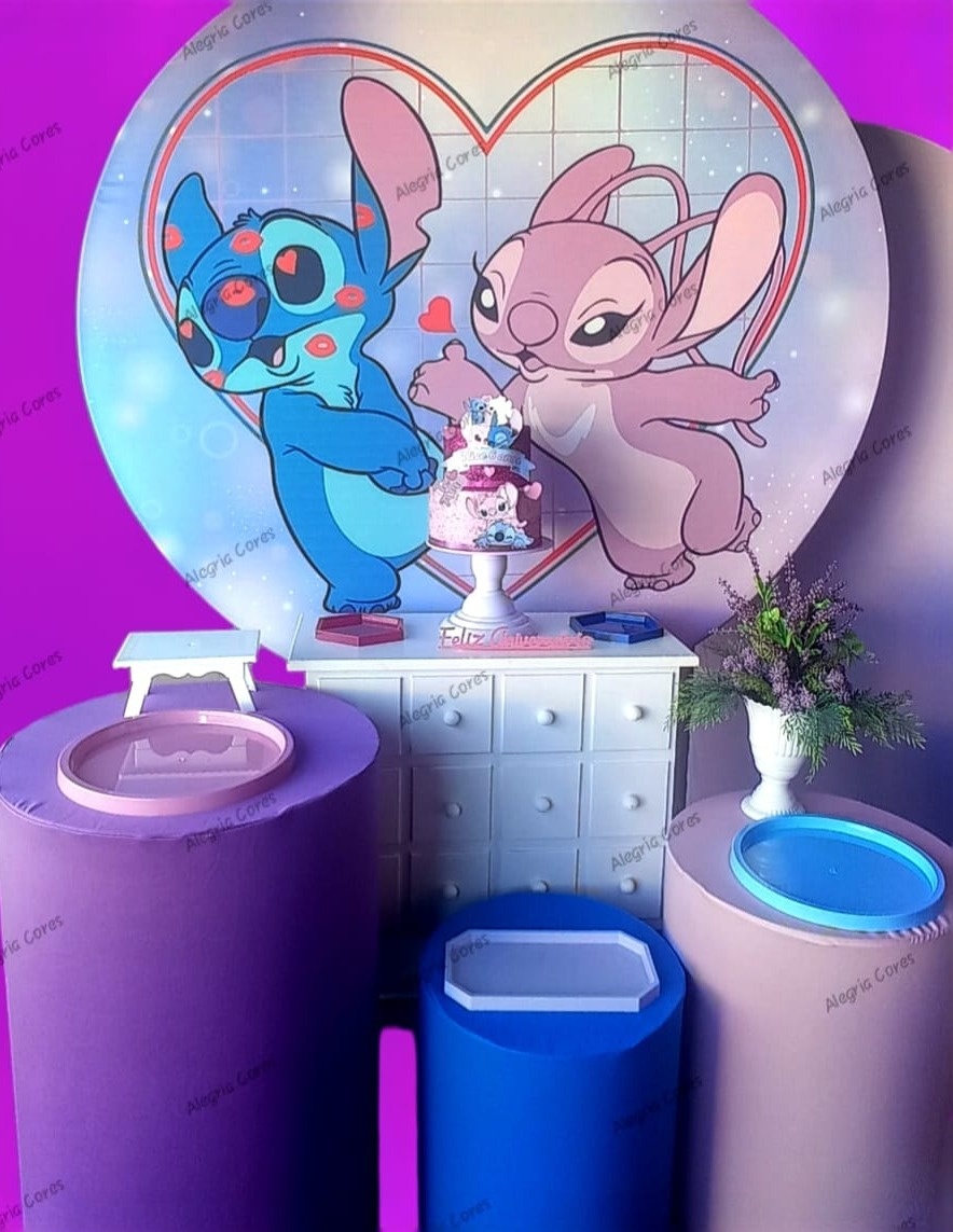Kit Ouro - Stitch E Angel - PEGUE E MONTE - ALEGRIA CORES