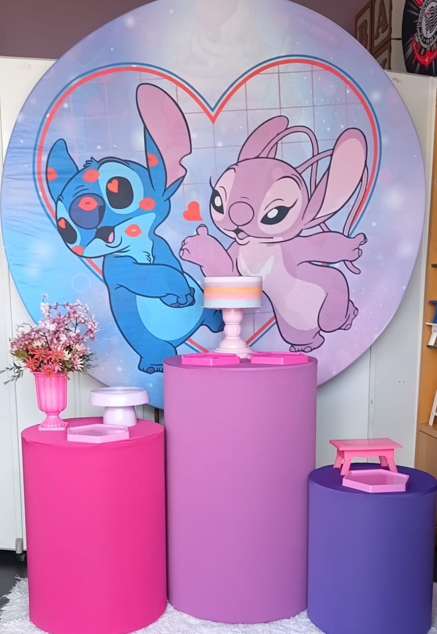 Kit Prata - Stitch E Angel - PEGUE E MONTE - ALEGRIA CORES