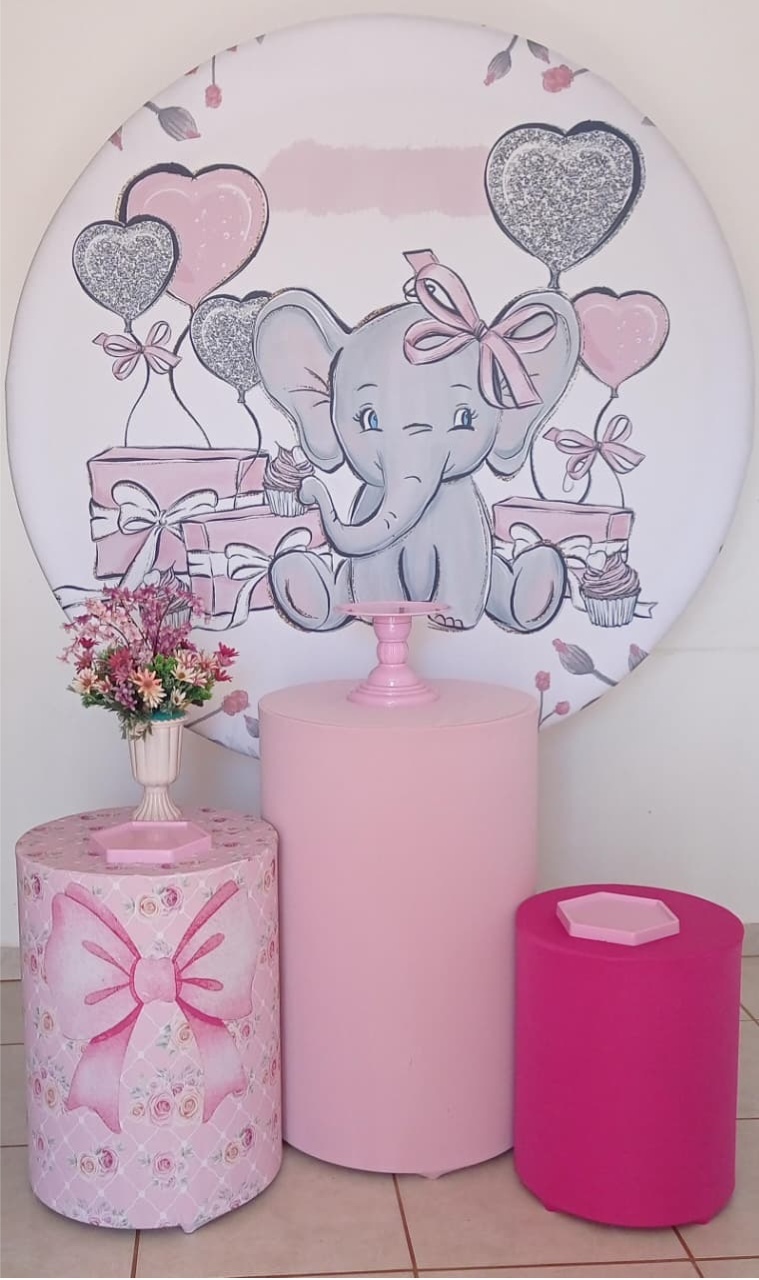 Kit Basico Elefantinho Rosa - PEGUE E MONTE - ALEGRIA CORES