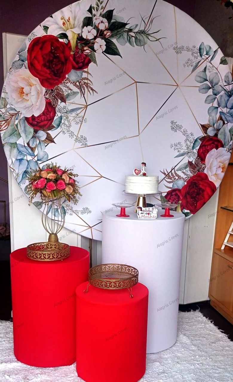 Kit Prata - Floral Vermelho - PEGUE E MONTE - ALEGRIA CORES